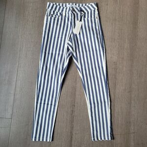 Carreli Blue and White Striped Denim Pants